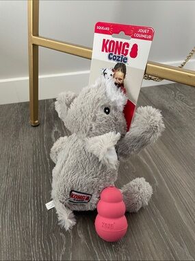 KONG Cozie Dog Toy with Classic KONG Rubber Toy